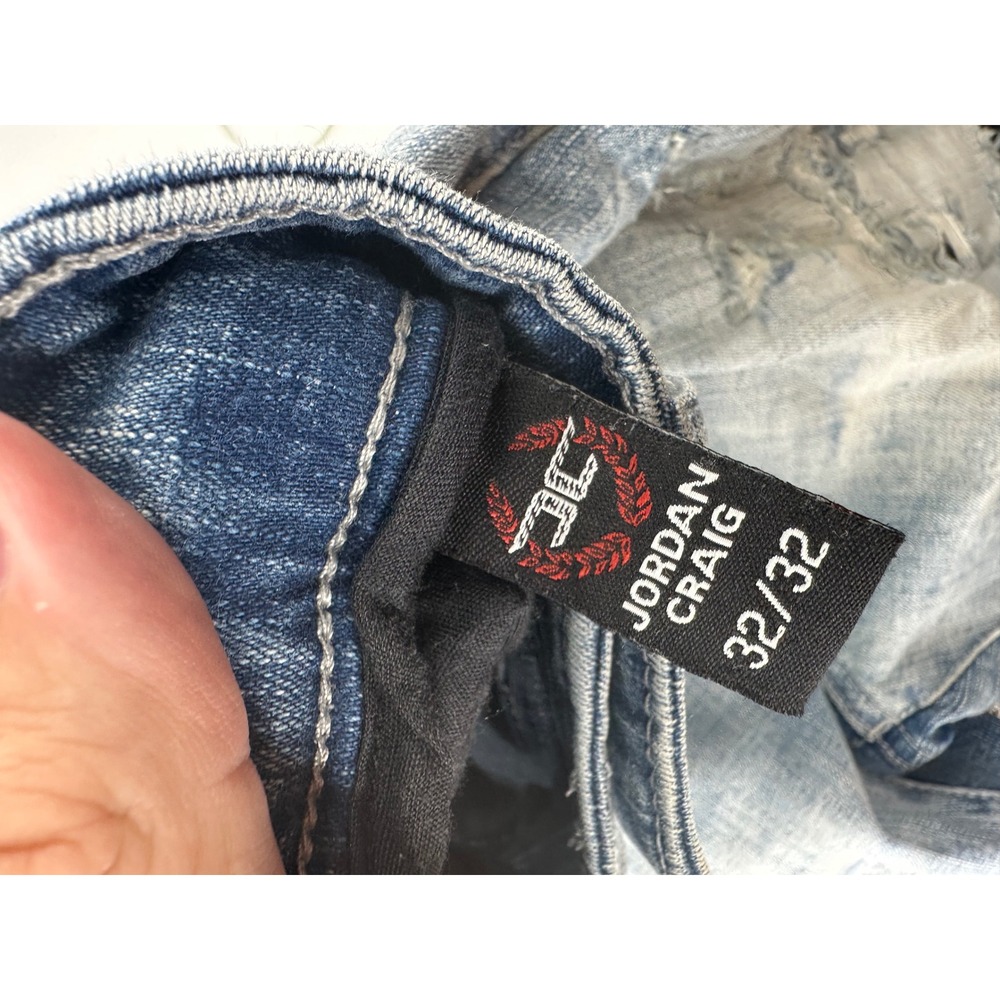 Jordan Craig Legacy Edition Ross Distressed Slim Fit Jeans Light Wash Blue 32x32 - Picture 5 of 7